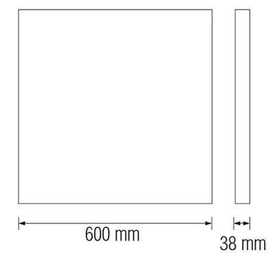 LED панель 48Вт 6400К накладна 600x600x38 мм біла рамка серія Standart