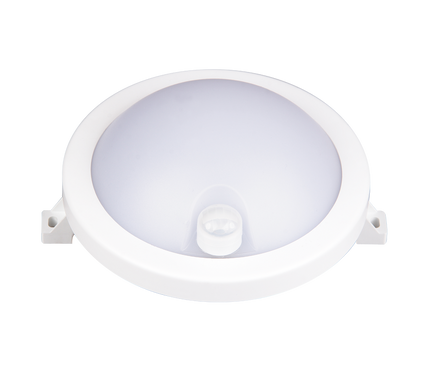 LED светильник 12Вт 4000K IP65 с датчиком движения круг накладной ЖКХ серия Standart