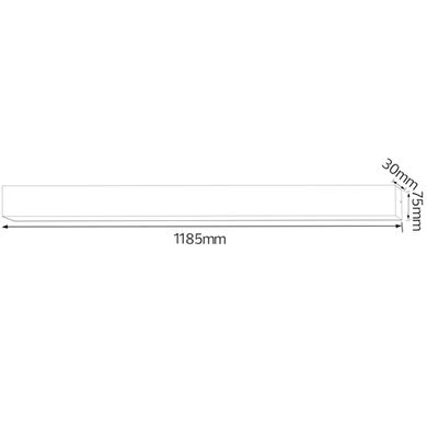 Лінійний профільний LED світильник 40Вт 4000К 1185х30х75 мм 4200lm чорний серія Standart